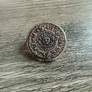 Aztec Calendar Brooch